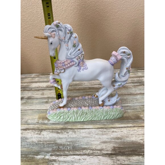 Princeton Gallery Wedding Bells Unicorn 2000 Fine Porcelain Figurine - No Box - Picture 14 of 14